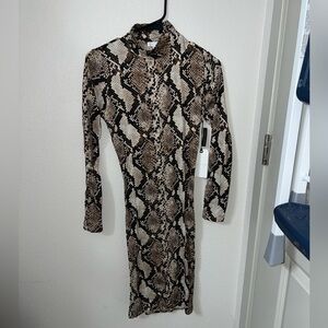 Brown and Black Snakeskin Dress